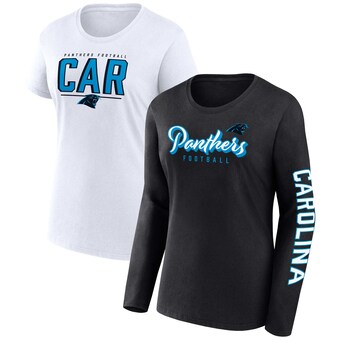 Women's Carolina Panthers Fanatics Black/White Two-Pack Combo Cheerleader T-Shirt Set